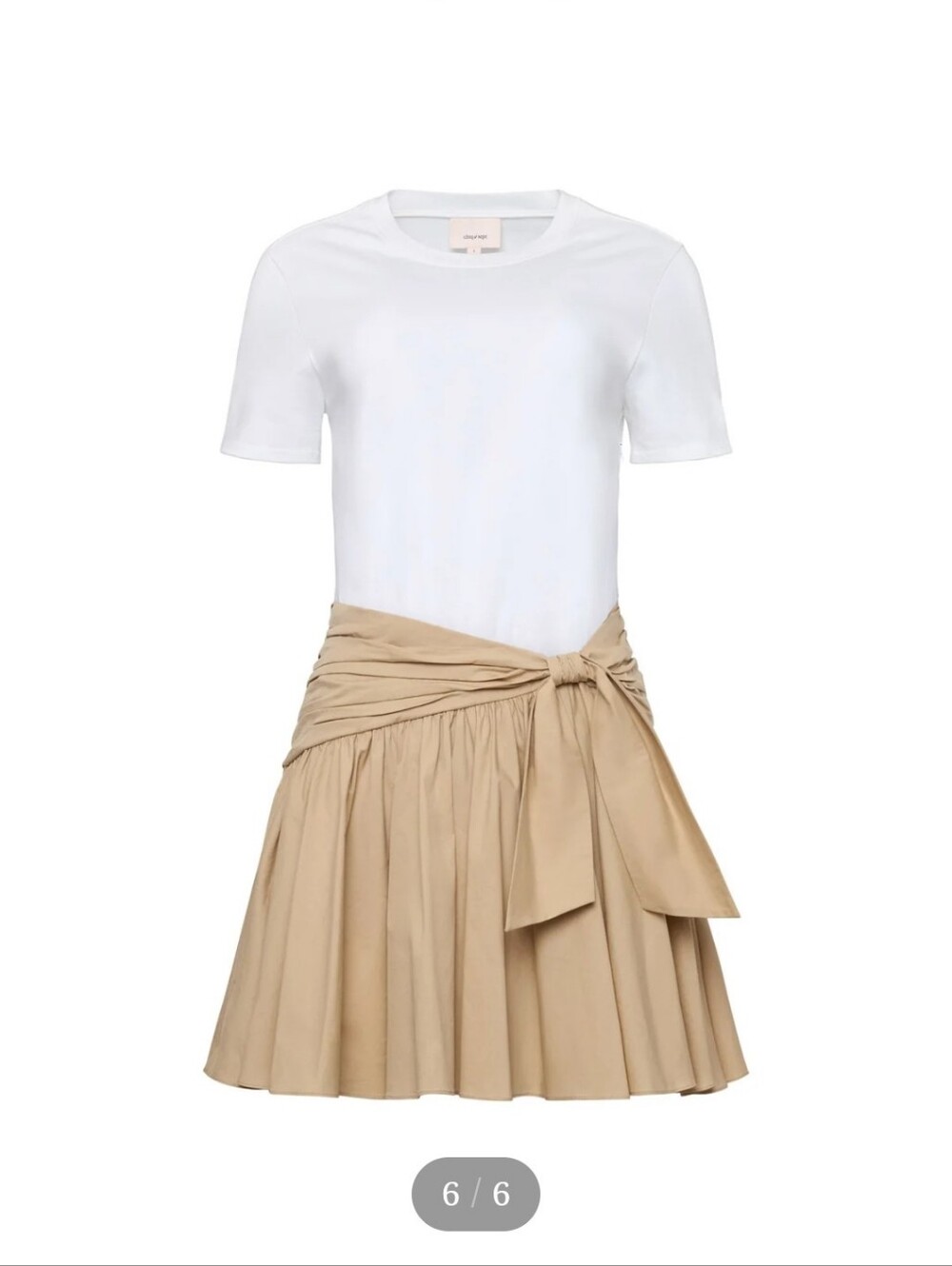 New No Tag, Leslie Beige Tie-Waist Pleated Mini Skirt - Women